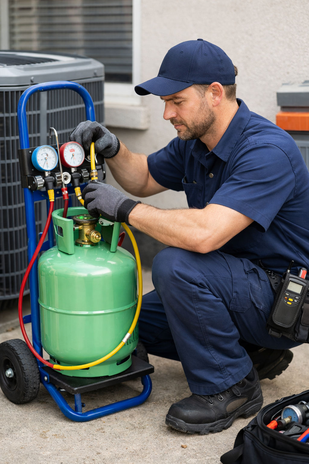 HVAC refrigerant charging and recovery tracking software
