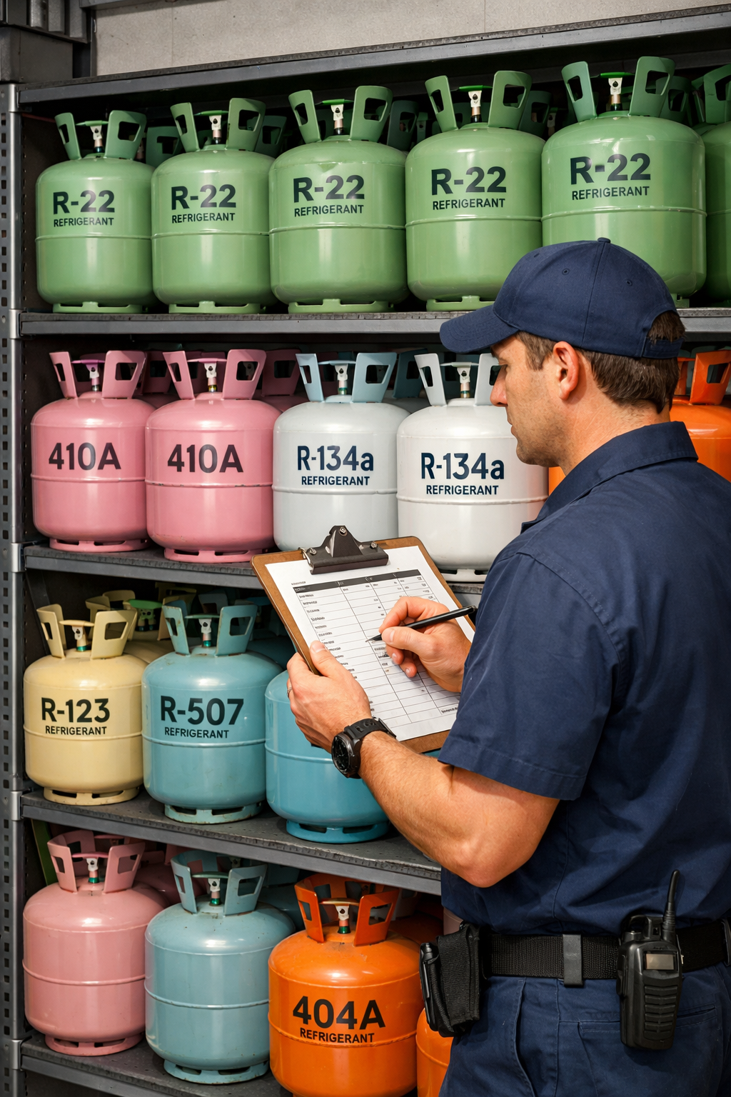 Refrigerant cylinder inventory tracking for HVAC contractors